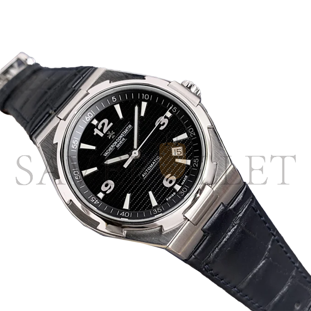 vacheron Co*sta*t*n black leather strap watch 47040/b01a-9094